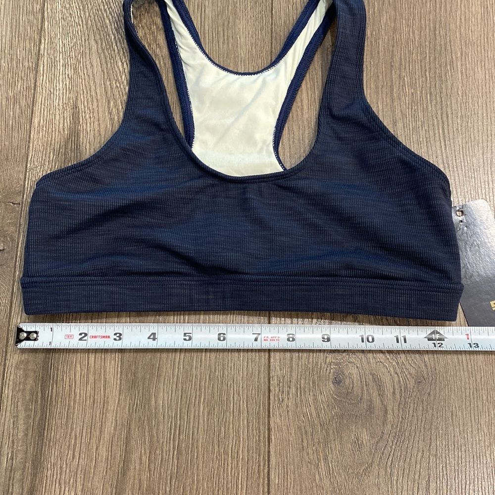 RPM Whitney Blix Bra Blue Ribbed Racerback Training Sports Bra Size Small - Picture 9 of 11